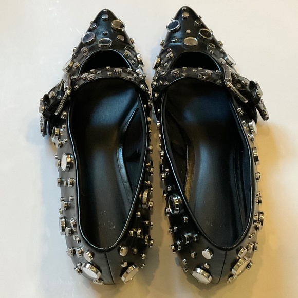 ZARA  Mirrored Black Flat Mary Jane’s Size EU 39 - Picture 7 of 9